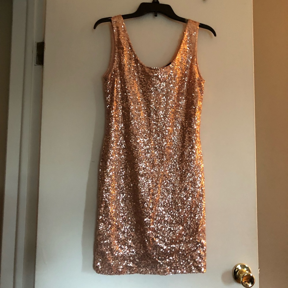 🆕 Rue 21 Rose Gold Sequin Dress NWT